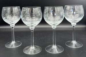 Vintage Javit Crystal "Clipper" Rhine Wine Glasses (Set of 4)
